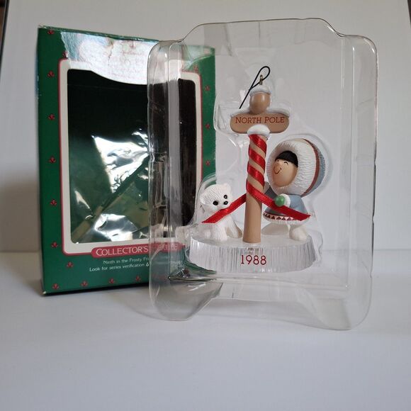 Hallmark 1988 Frosty Friends Eskimo Girl Dog Christmas Ornament Original Box - Picture 4 of 4